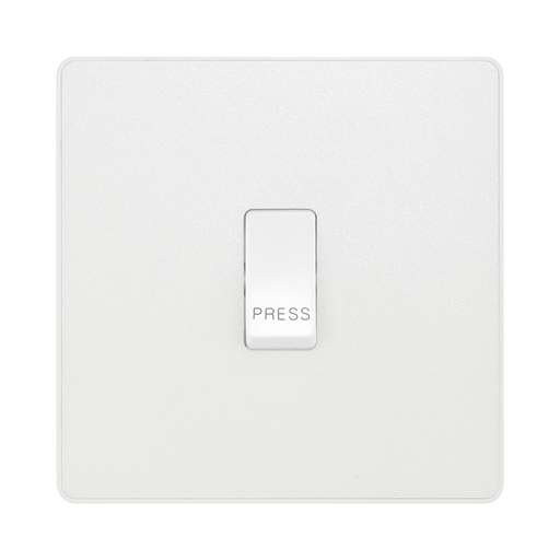 BG Evolve Pearl White 10A Retractive Press Switch PCDCL14W