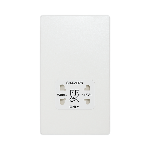 BG Evolve Pearl White Dual Voltage Shaver Socket PCDCL20W