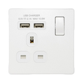BG Evolve Pearl White 13A Single USB Socket PCDCL21U2W