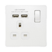 BG Evolve Pearl White 13A Single USB Socket PCDCL21U2W