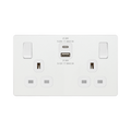 BG Evolve Pearl White 13A Double USB Socket with 22W A+C Ports PCDCL22UAC22W