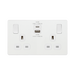 BG Evolve Pearl White 13A Double USB Socket with 22W A+C Ports PCDCL22UAC22W