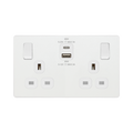 BG Evolve Pearl White 13A Double USB Socket with 45W A+C Ports PCDCL22UAC45W
