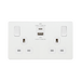 BG Evolve Pearl White 13A Double USB Socket with 45W A+C Ports PCDCL22UAC45W