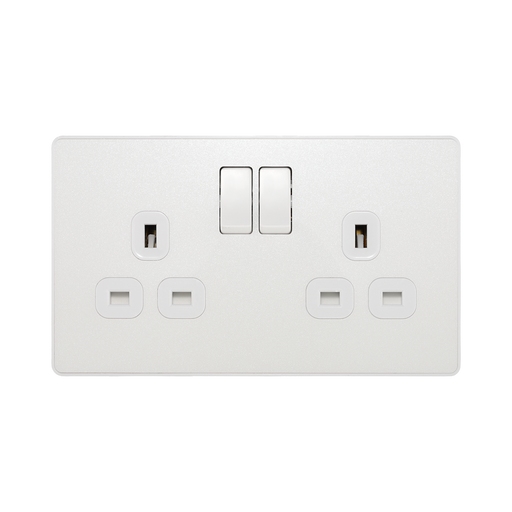 BG Evolve Pearl White 13A Double Socket PCDCL22W