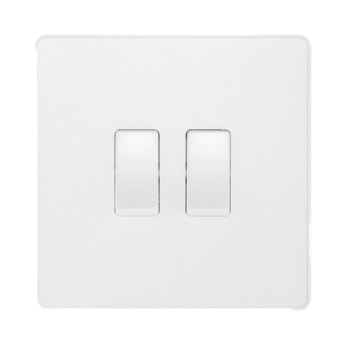 BG Evolve Pearl White 2W & Intermediate Light Switch PCDCL2WINTW