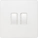 Front view of BG Evolve Pearl White 2W & Intermediate Light Switch PCDCL2WINTW