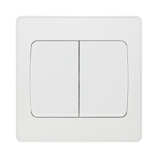 BG Evolve Pearl White 2G 2W Wide Rocker Light Switch PCDCL42WW