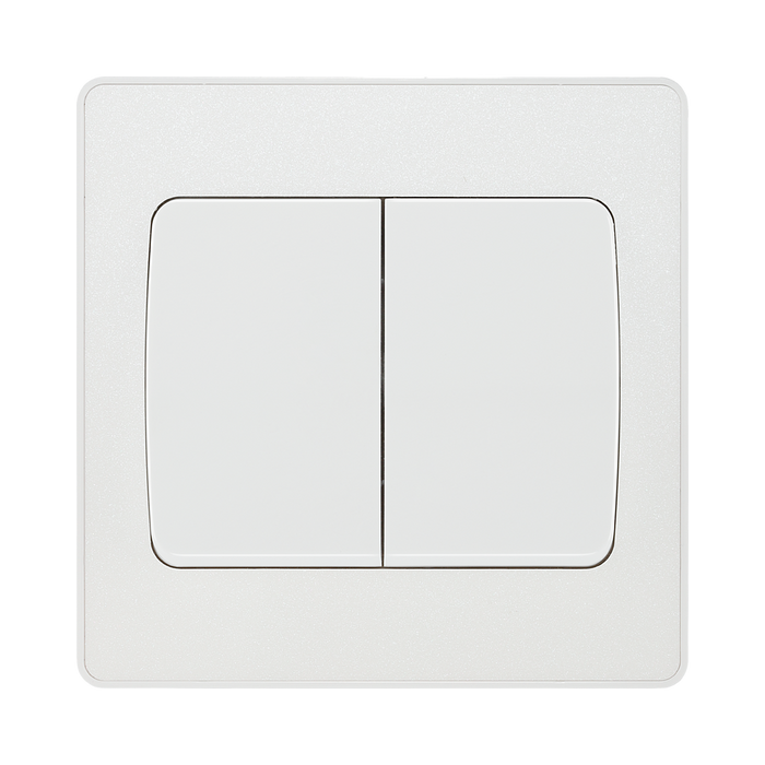 BG Evolve Pearl White 2G 2W Wide Rocker Light Switch PCDCL42WW