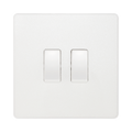 BG Evolve Pearl White 2G 2W Light Switch PCDCL42W