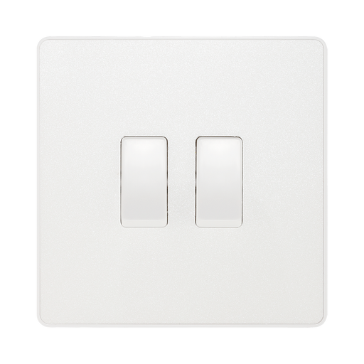 BG Evolve Pearl White 2G 2W Light Switch PCDCL42W