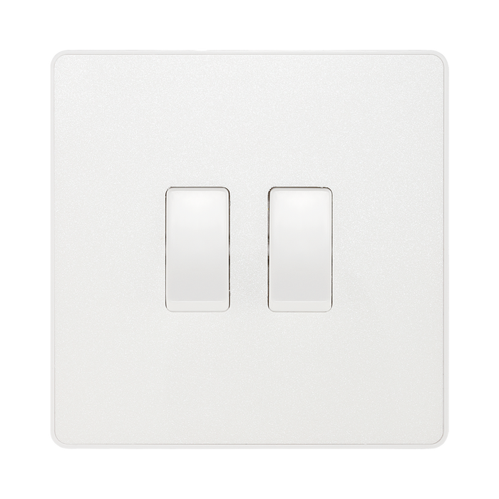 BG Evolve Pearl White 2G 2W Light Switch PCDCL42W
