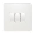 BG Evolve Pearl White 3G 2W Light Switch PCDCL43W