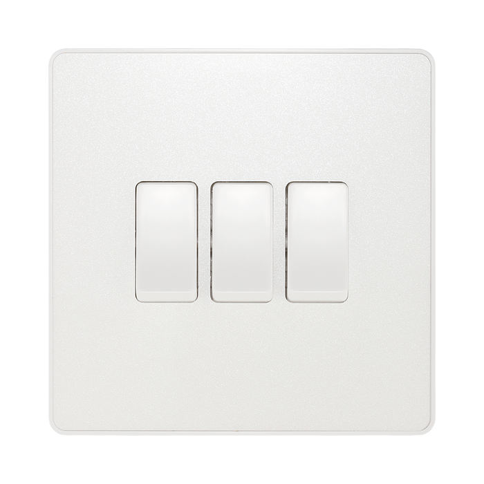 BG Evolve Pearl White 3G 2W Light Switch PCDCL43W