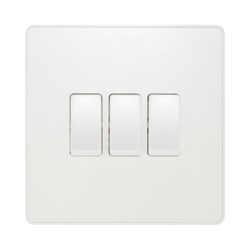 BG Evolve Pearl White 3G 2W Light Switch PCDCL43W