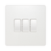BG Evolve Pearl White 3G 2W Light Switch PCDCL43W