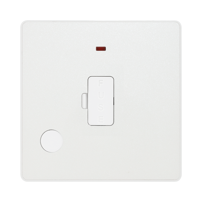 BG Evolve Pearl White 13A Unswitched Spur with LED and Flex Outlet PCDCL54W