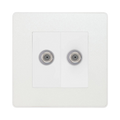 BG Evolve Pearl White Double Satellite Socket PCDCL612W