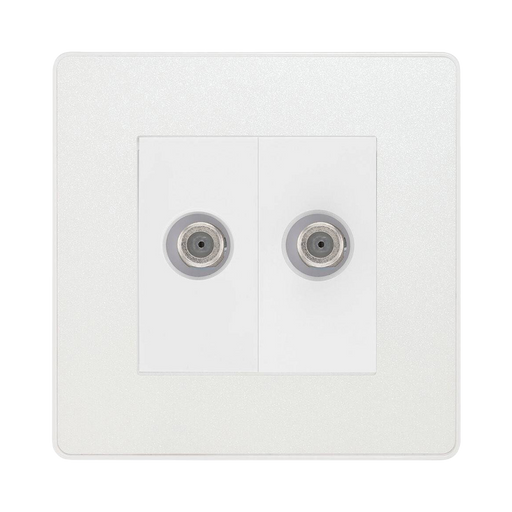 BG Evolve Pearl White Double Satellite Socket PCDCL612W