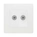 BG Evolve Pearl White Double Satellite Socket PCDCL612W