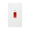 BG Evolve Pearl White 45A double pole switch with LED PCDCL72W