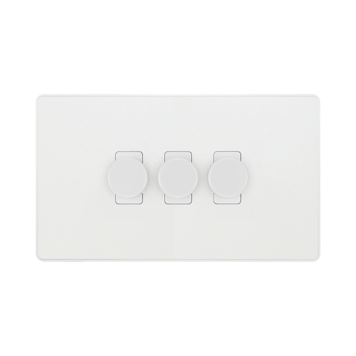 BG Evolve Pearl White 3G Dimmer Switch PCDCL83W – front view