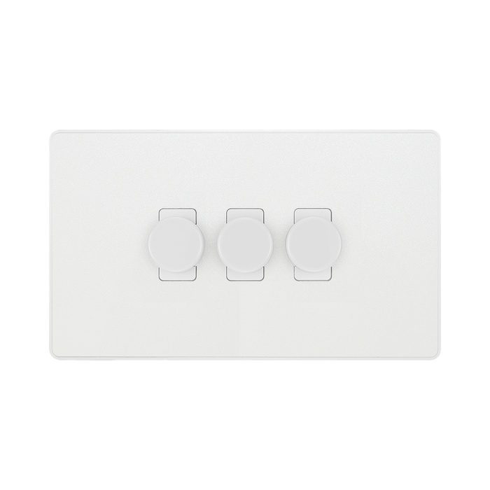 BG Evolve Pearl White 3G Dimmer Switch PCDCL83W – front view