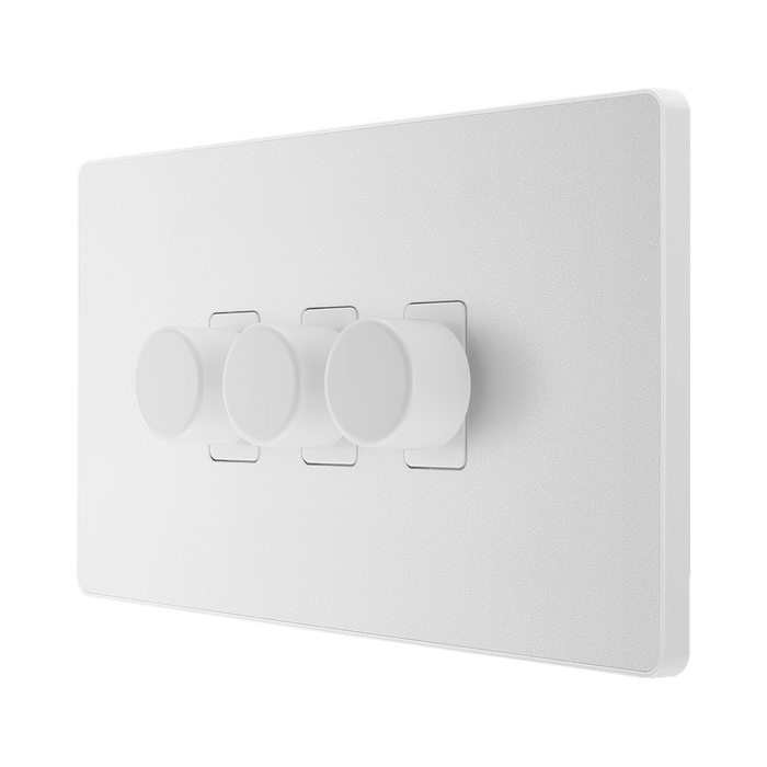 BG Evolve Pearl White 3G Dimmer Switch PCDCL83W – angled view
