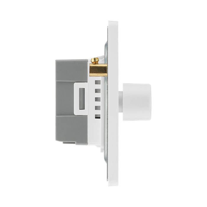 BG Evolve Pearl White 3G Dimmer Switch PCDCL83W – side view