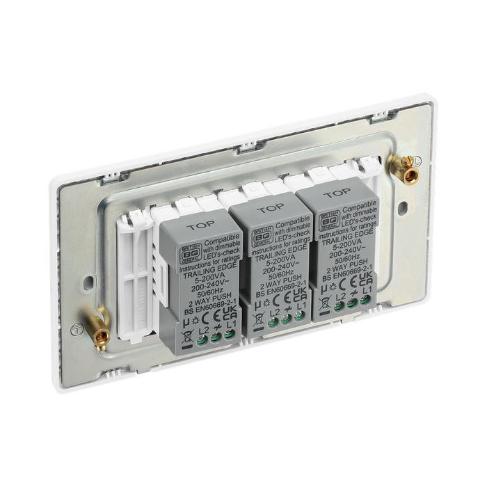 BG Evolve Pearl White 3G Dimmer Switch PCDCL83W – rear view