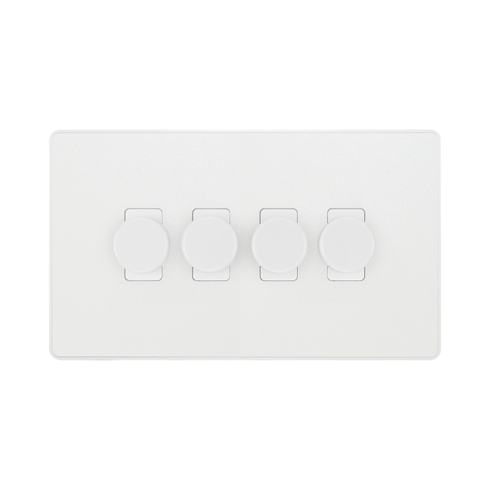 BG Evolve Pearl White 4G Dimmer Switch PCDCL84W – front view