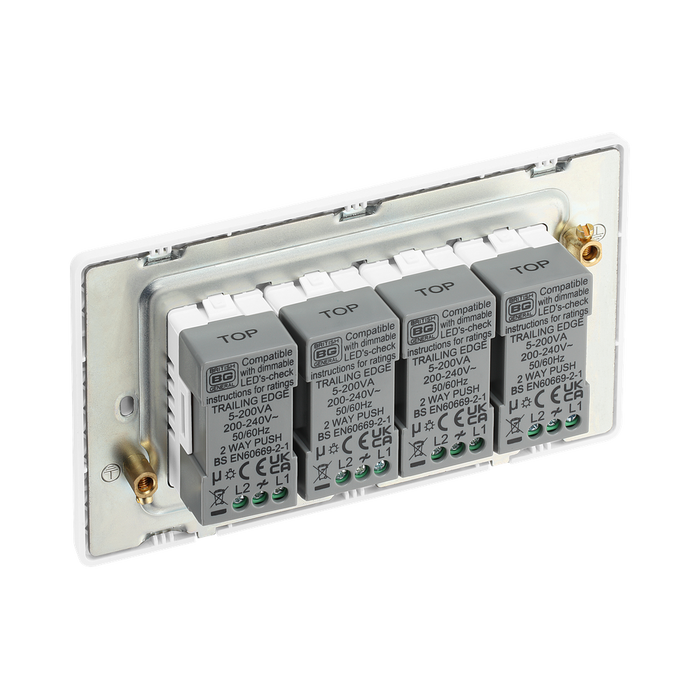 BG Evolve Pearl White 4G Dimmer Switch PCDCL84W – rear view