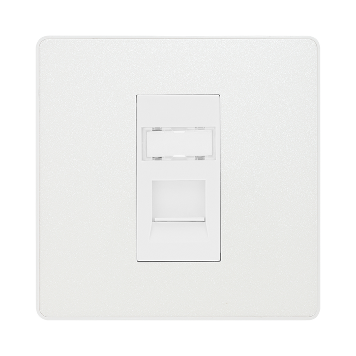 BG Evolve Pearl White RJ45 Cat5E Data Outlet PCDCLRJ451W