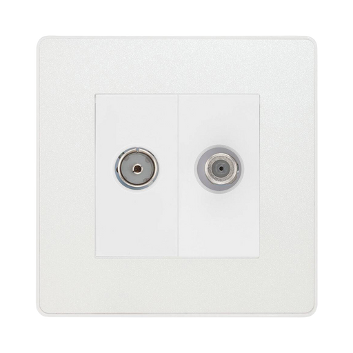 BG Evolve Pearl White TV & Satellite Socket PCDCLTVSATW