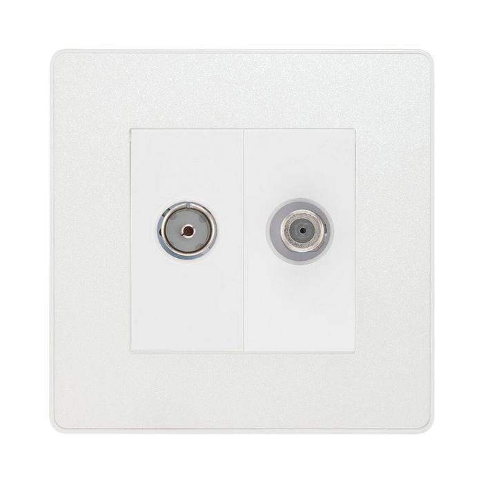 BG Evolve Pearl White TV & Satellite Socket PCDCLTVSATW
