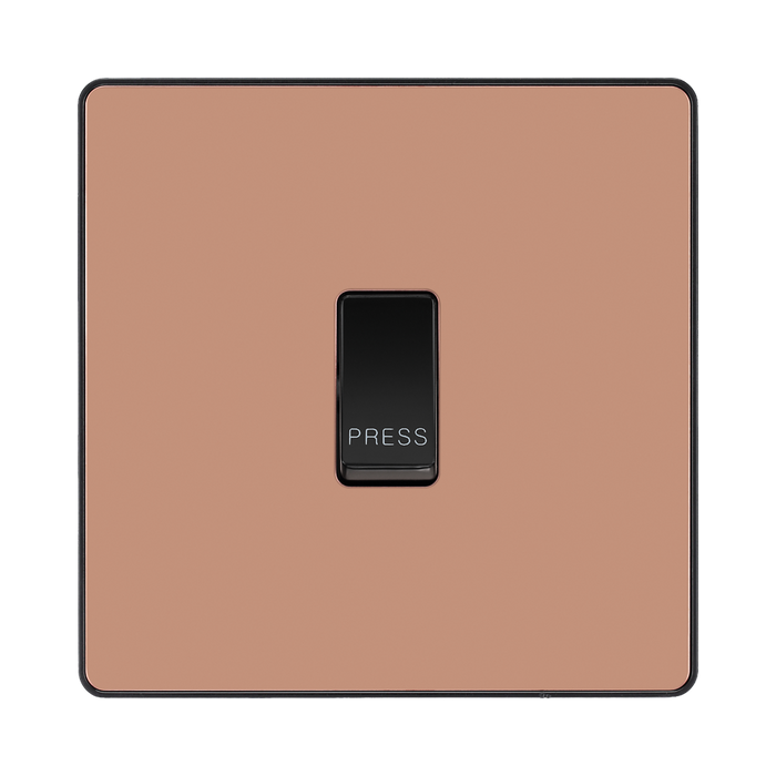 BG Evolve Polished Copper 10A Retractive Press Switch PCDCP14B