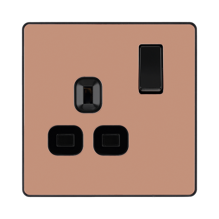 BG Evolve Polished Copper 13A Single Socket PCDCP21B