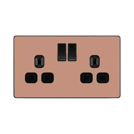 BG Evolve Polished Copper 13A Double Socket 10 Pack PCDCP22B