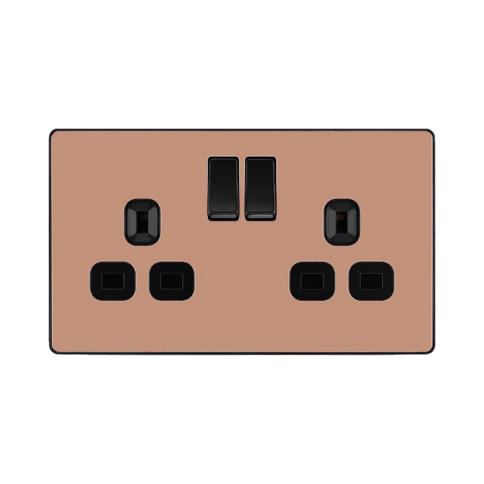 BG Evolve Polished Copper 13A Double Socket 10 Pack PCDCP22B