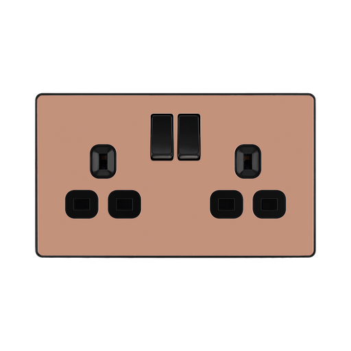 BG Evolve Polished Copper 13A Double Socket PCDCP22B