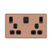 BG Evolve Polished Copper 13A Double USB Socket with 22W A+C Ports PCDCP22UAC22B