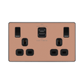 BG Evolve Polished Copper 13A Double USB Socket with 45W A+C Ports PCDCP22UAC45B