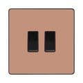 BG Evolve Polished Copper 2W & Intermediate Light Switch PCDCP2WINTB