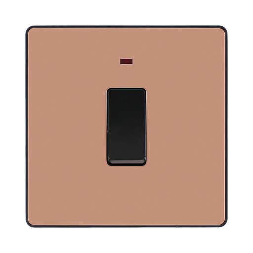 BG Evolve Polished Copper 20A Double Pole Switch with Neon PCDCP31B