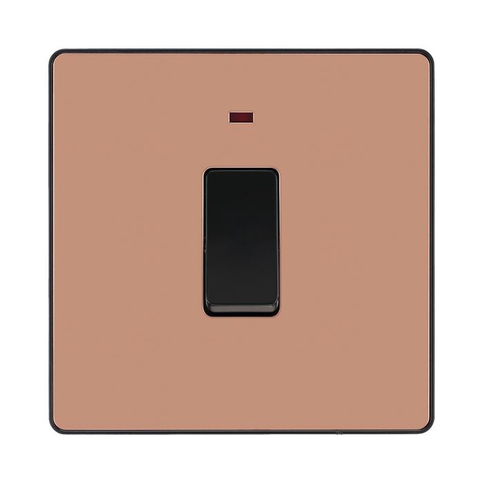 BG Evolve Polished Copper 20A Double Pole Switch with Neon PCDCP31B