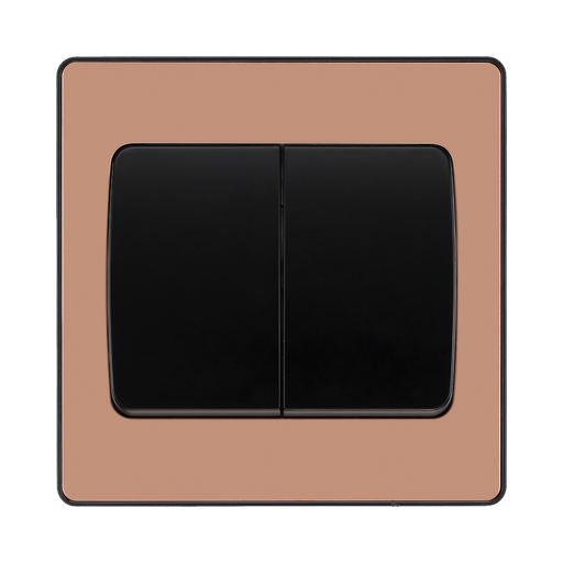 BG Evolve Polished Copper 2G 2 Way Wide Rocker Light Switch PCDCP42WB