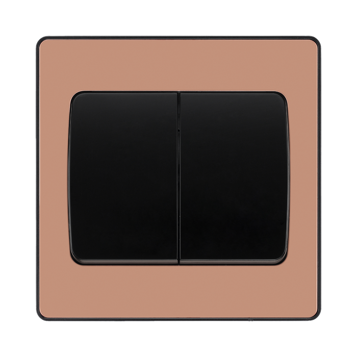 BG Evolve Polished Copper 2G 2 Way Wide Rocker Light Switch PCDCP42WB