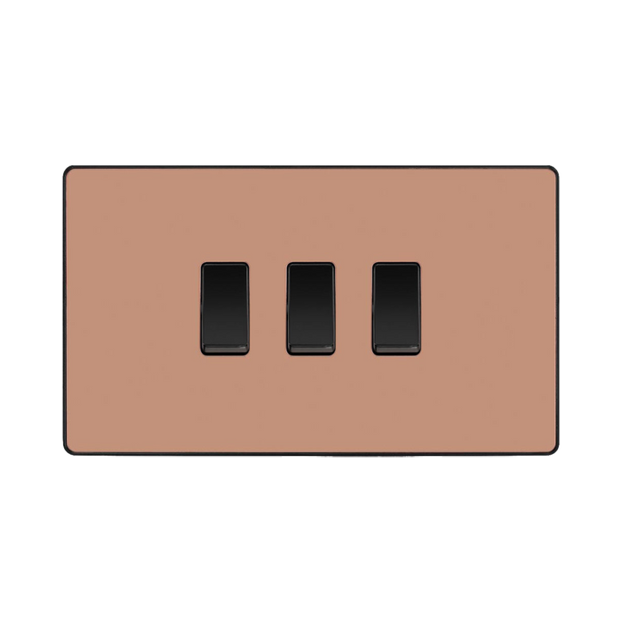 BG Evolve Polished Copper 3G 2W Light Switch PCDCP432B