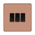 BG Evolve Polished Copper 3G 2 Way Light Switch PCDCP43B