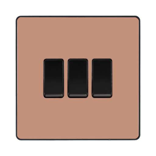 BG Evolve Polished Copper 3G 2 Way Light Switch PCDCP43B